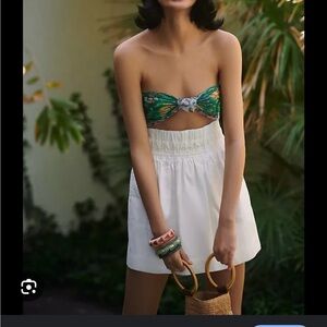 Anthropologie Maeve White Paperbag Skort